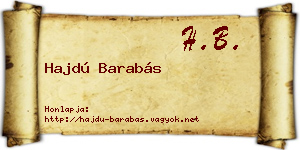 Hajdú Barabás névjegykártya